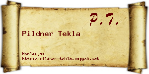 Pildner Tekla névjegykártya